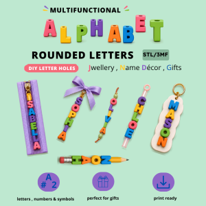Multifunctional Alphabet Letters STL / 3MF — DIY Letter Holes, Jewellery & Name Décor Gifts